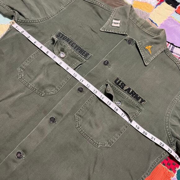 Vintage U.S. Army Military OG-107 Button Up Long Sleeve Medium - Picture 4 of 5